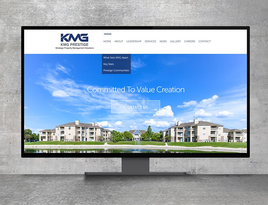 CA Marketing Troy MI KMG Prestige Property Management Corporate Website Farmington MI